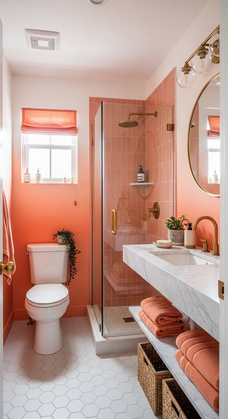 sophisticated gradient bathroom transformation