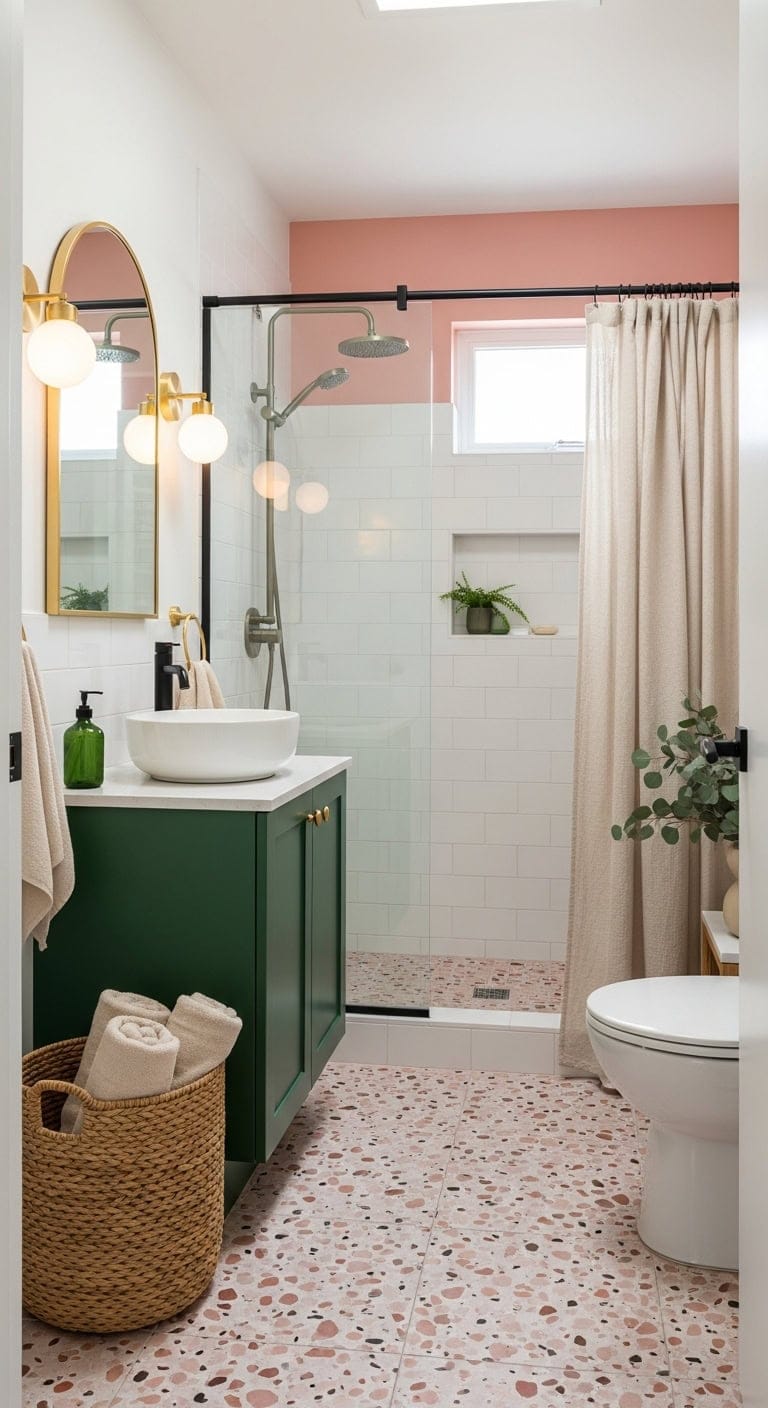 sophisticated retro modern bathroom design