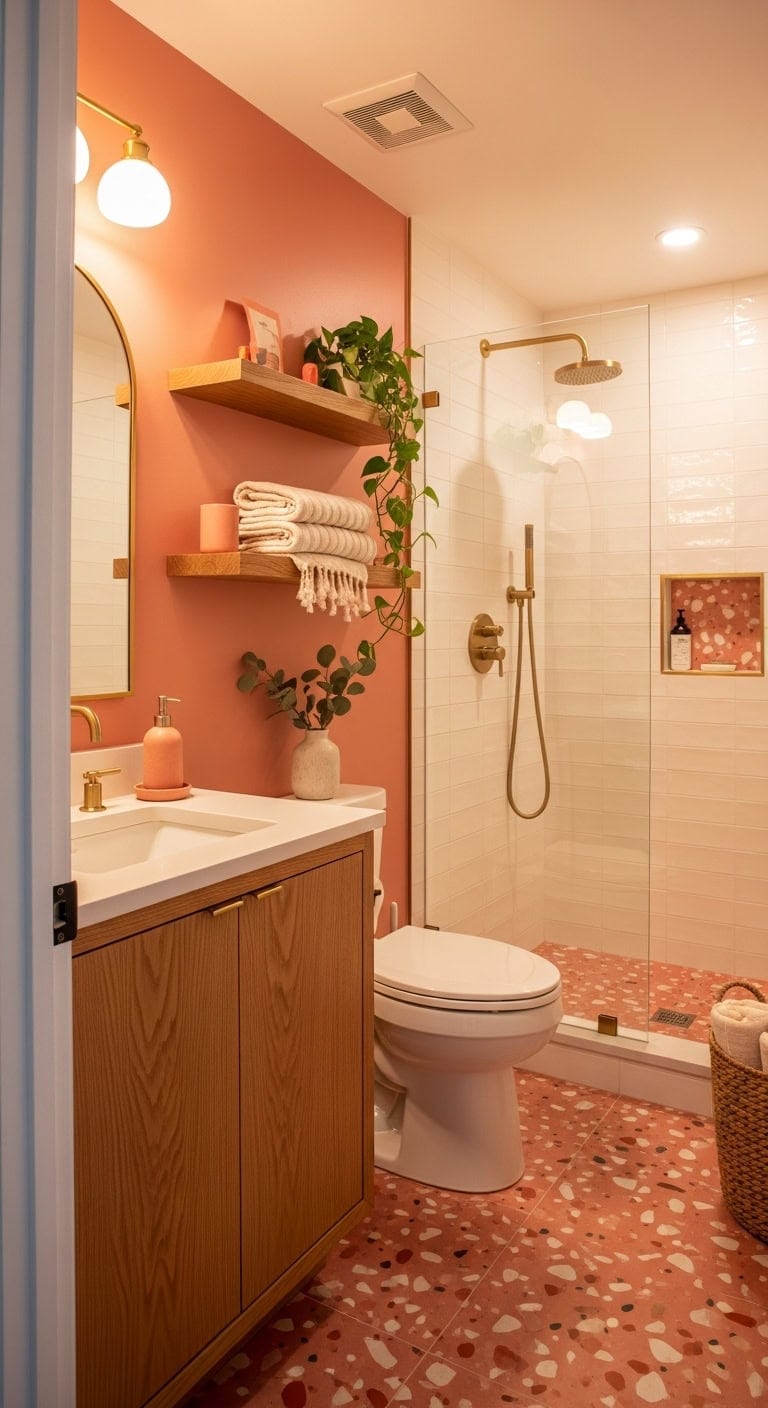 sophisticated retro modern bathroom transformation