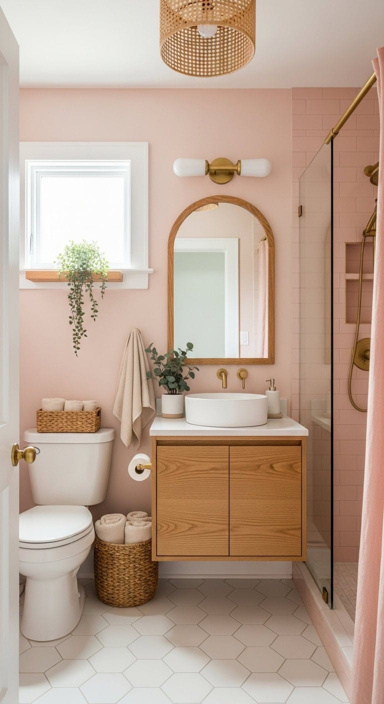 spa inspired natural feminine bathroom retreat