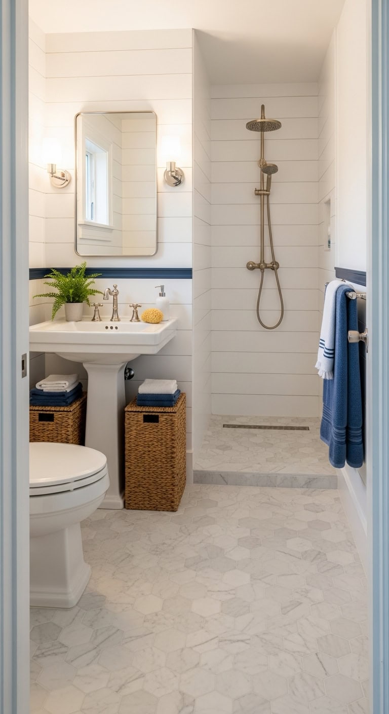spacious hamptons inspired wet room design