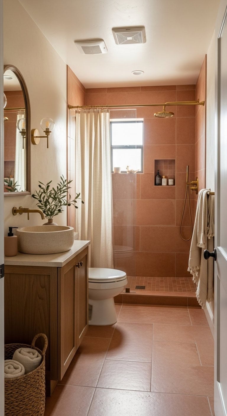 spacious mediterranean tuscan bathroom retreat