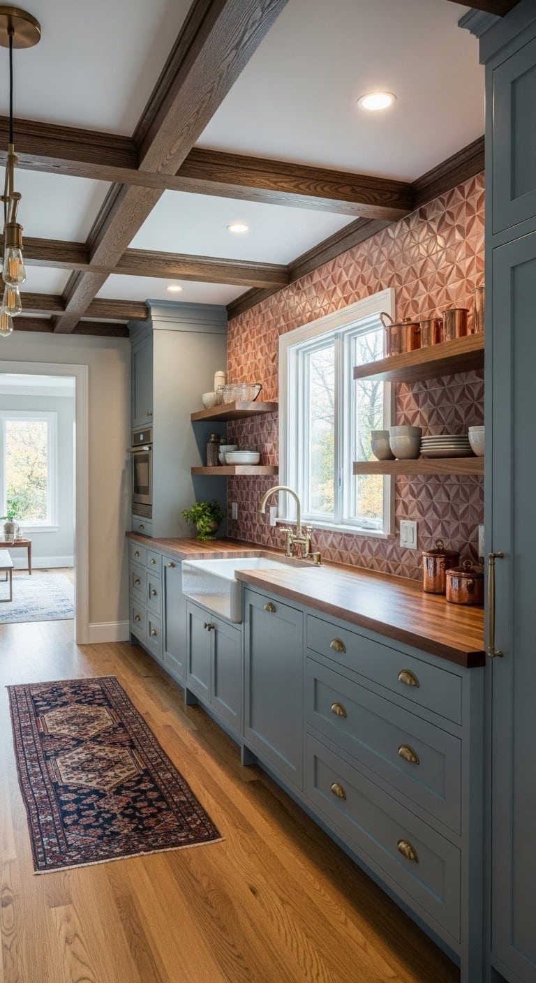 stepped ceiling zones open kitchen