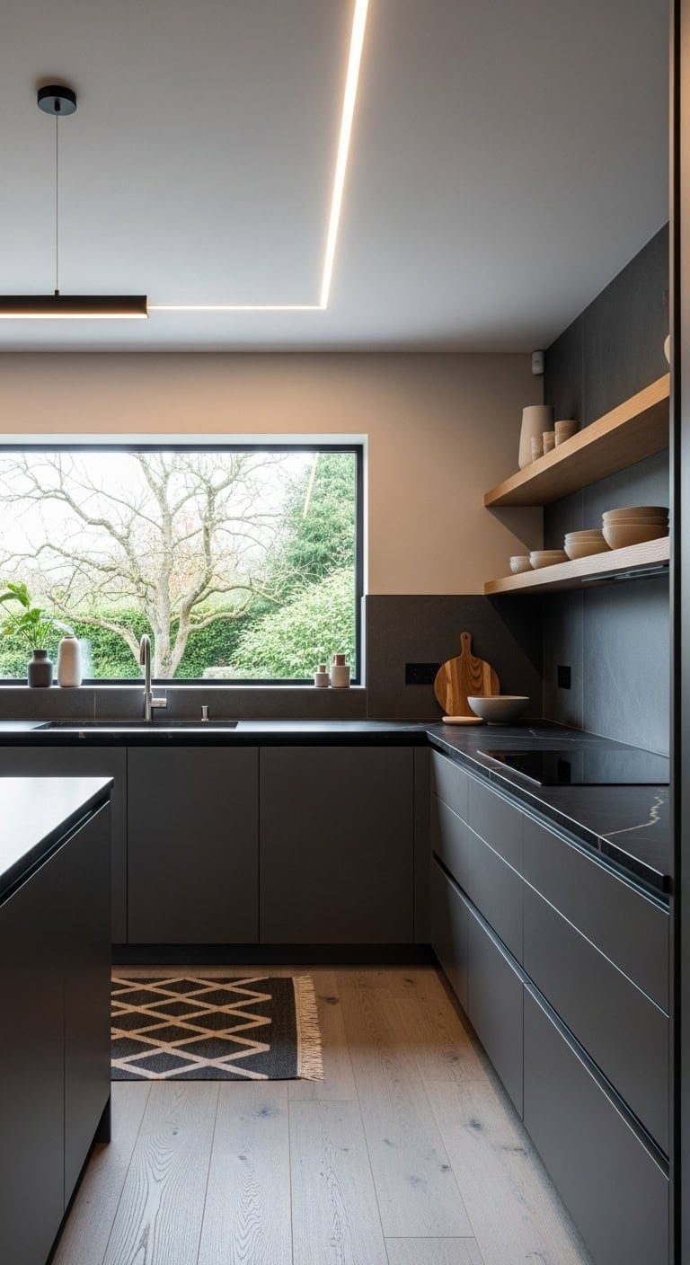 streamlined seamless minimalist kitchen design