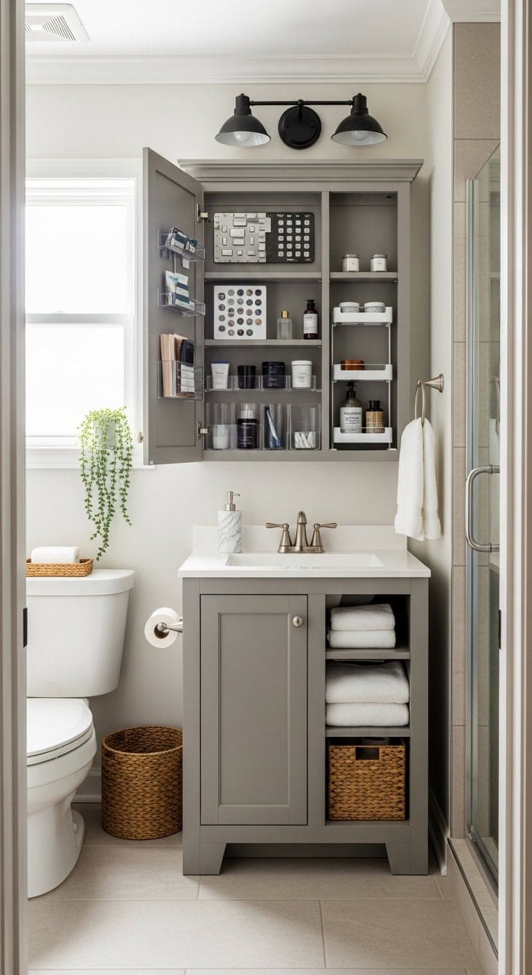 streamlined storage minimalist medicine cabinet