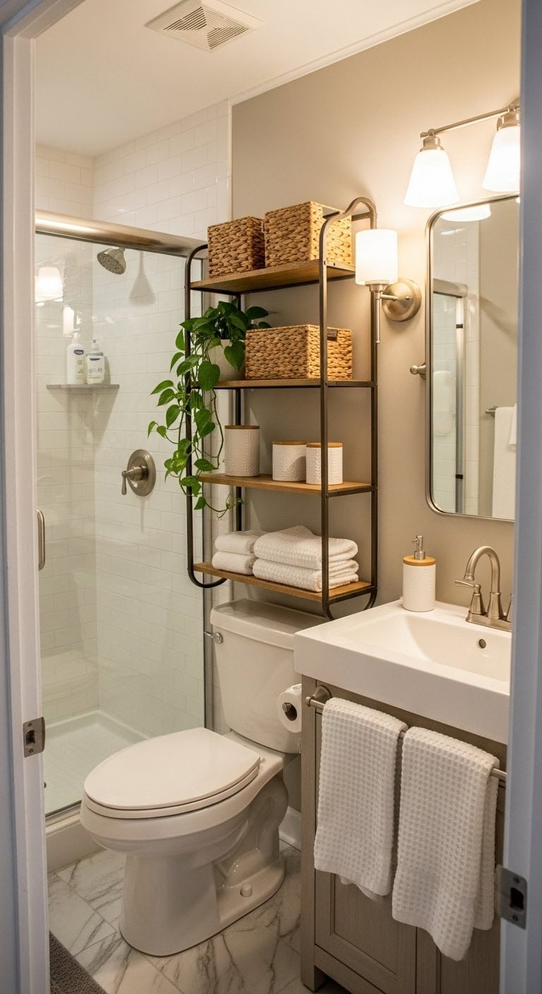 stylish vertical bathroom storage solution