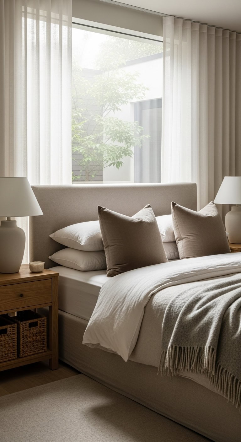 textured and toned beige bedroom ideas