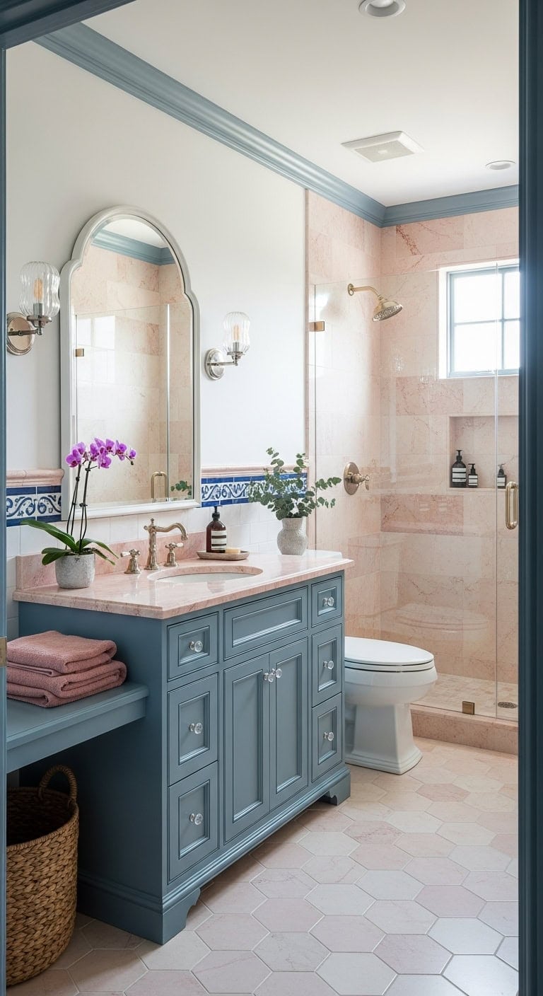 timeless elegant european inspired bathroom