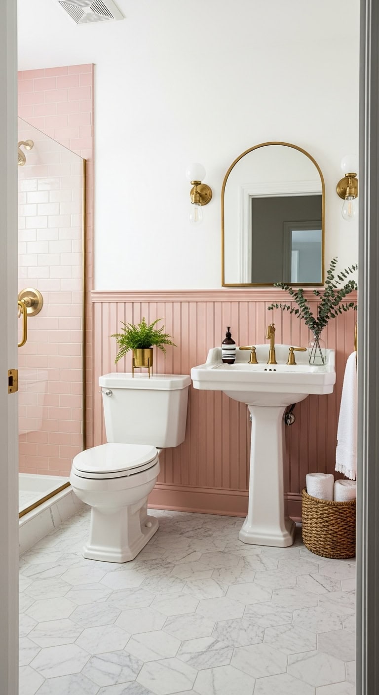 timeless elegant memorable powder room transformation