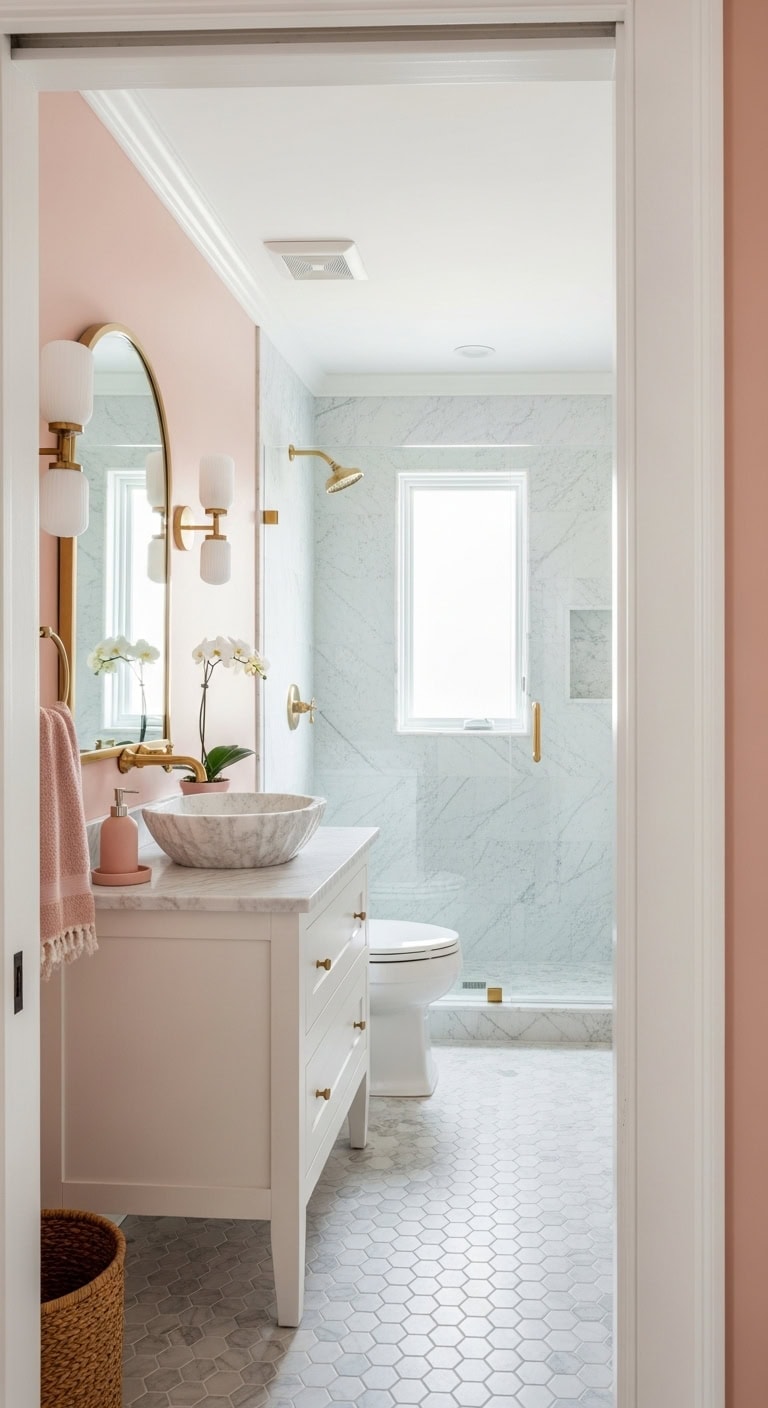timeless marble elegance soft pink