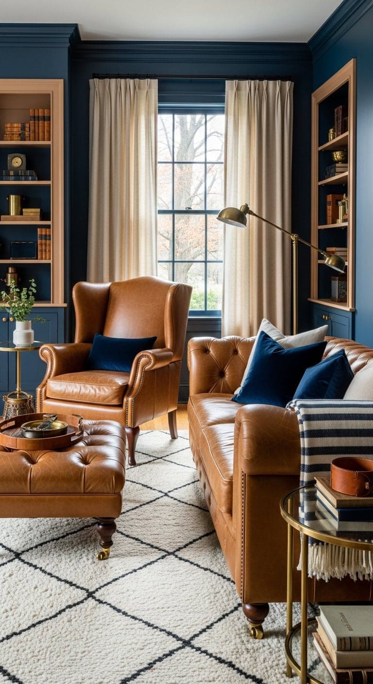 timeless navy and camel elegance