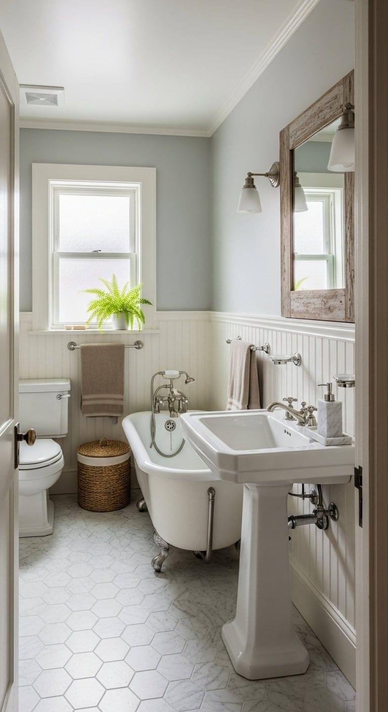 timeless romantic cottage style bathroom oasis