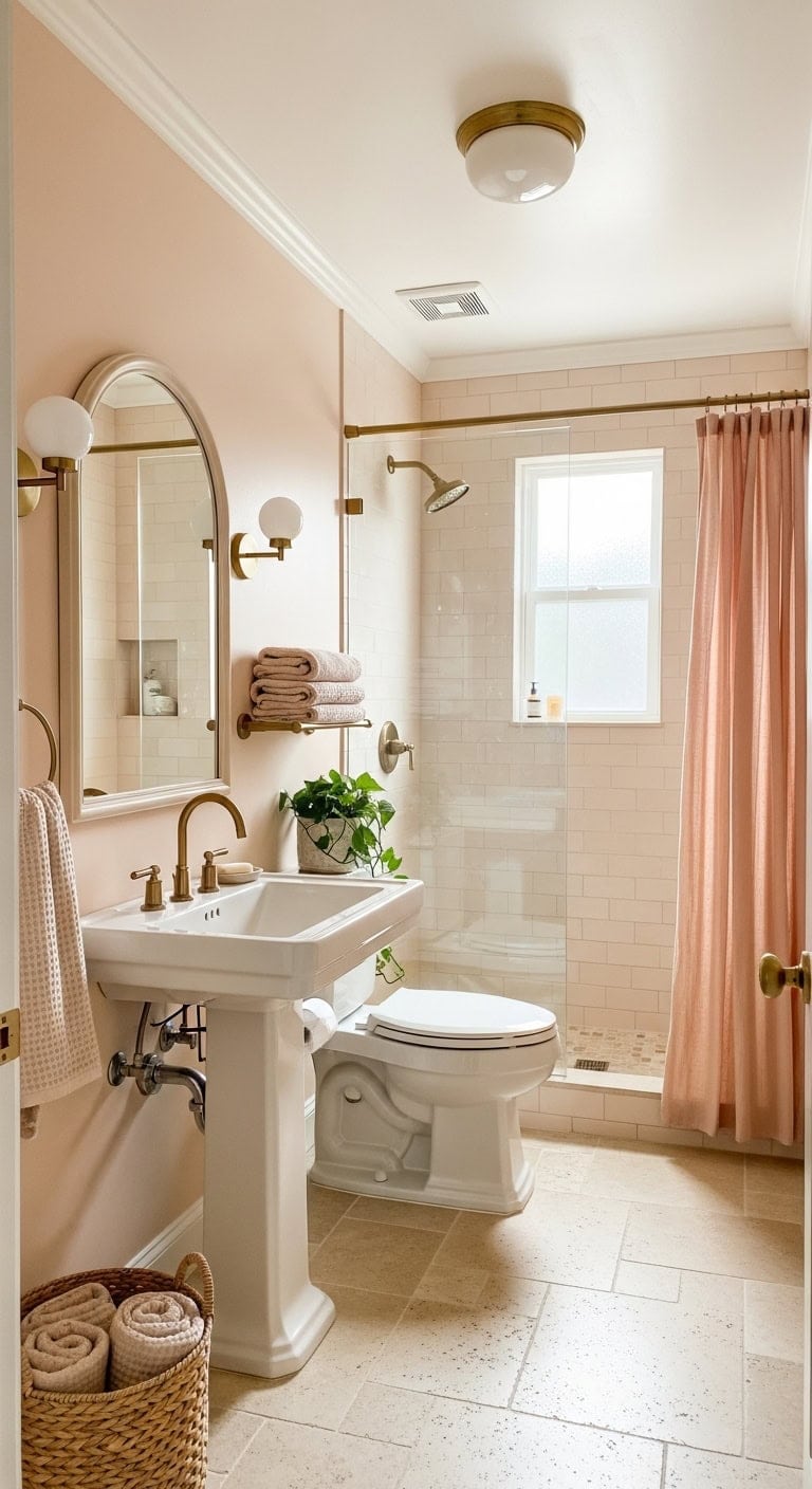 tonal layered sophisticated harmonious bathroom