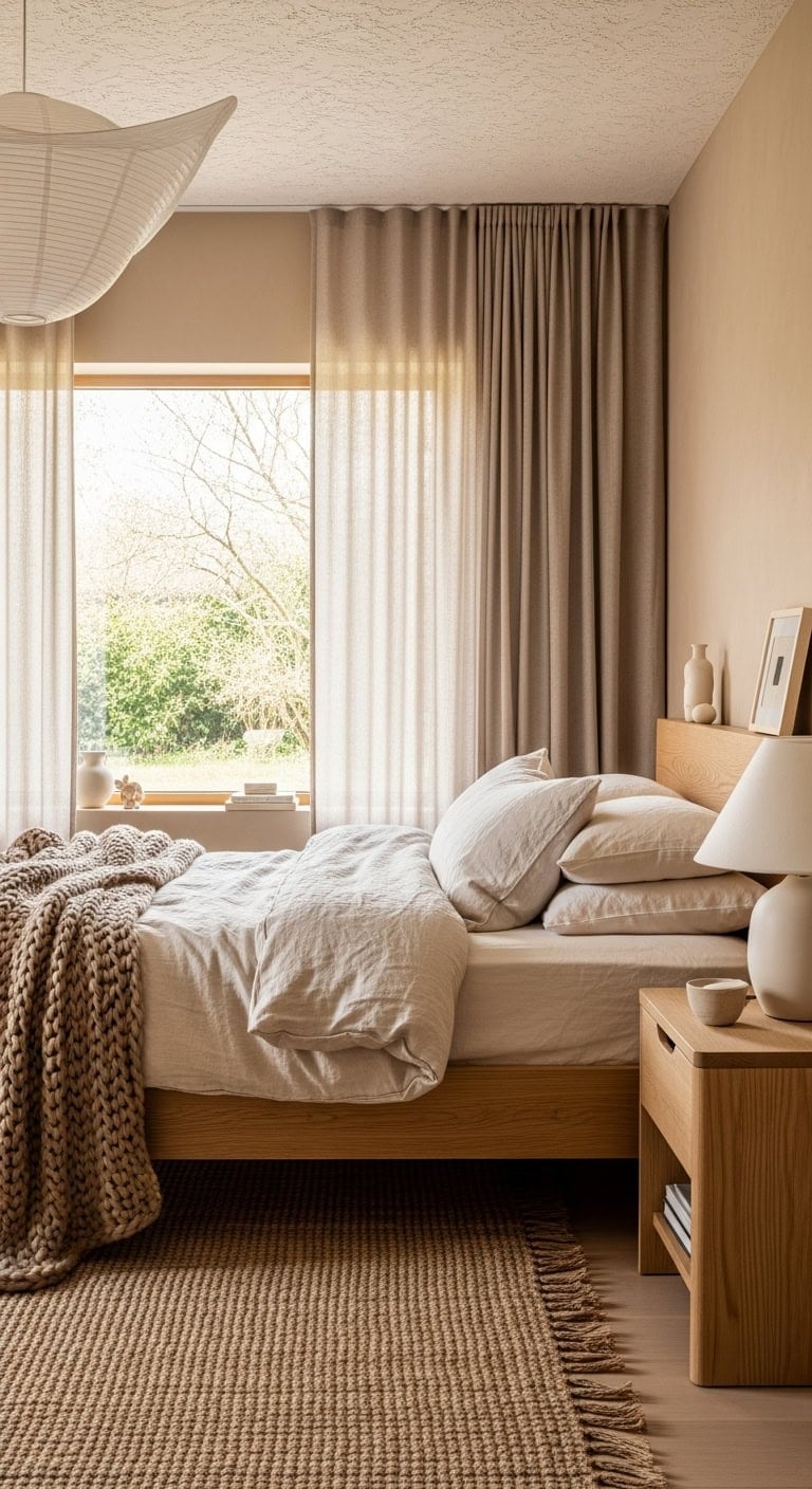 tranquil minimalist japandi bedroom