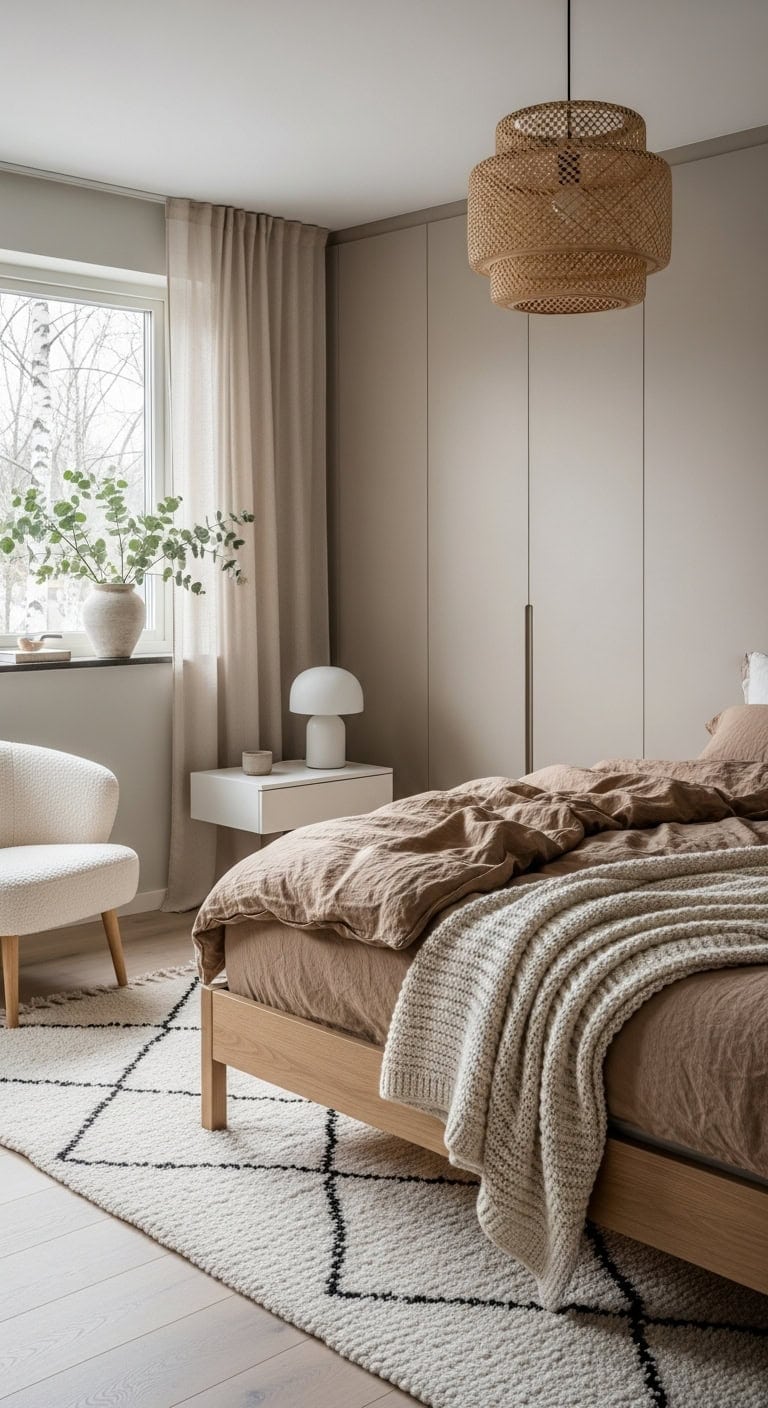 understated scandinavian bedroom retreat