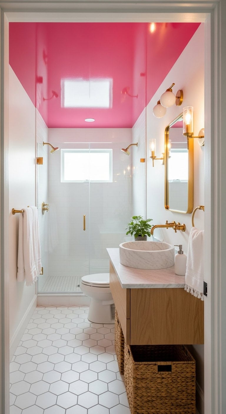 unexpected drama in bathroom ceiling