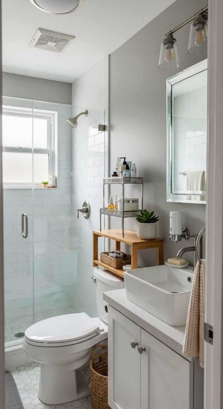 vanity risers maximize bathroom storage