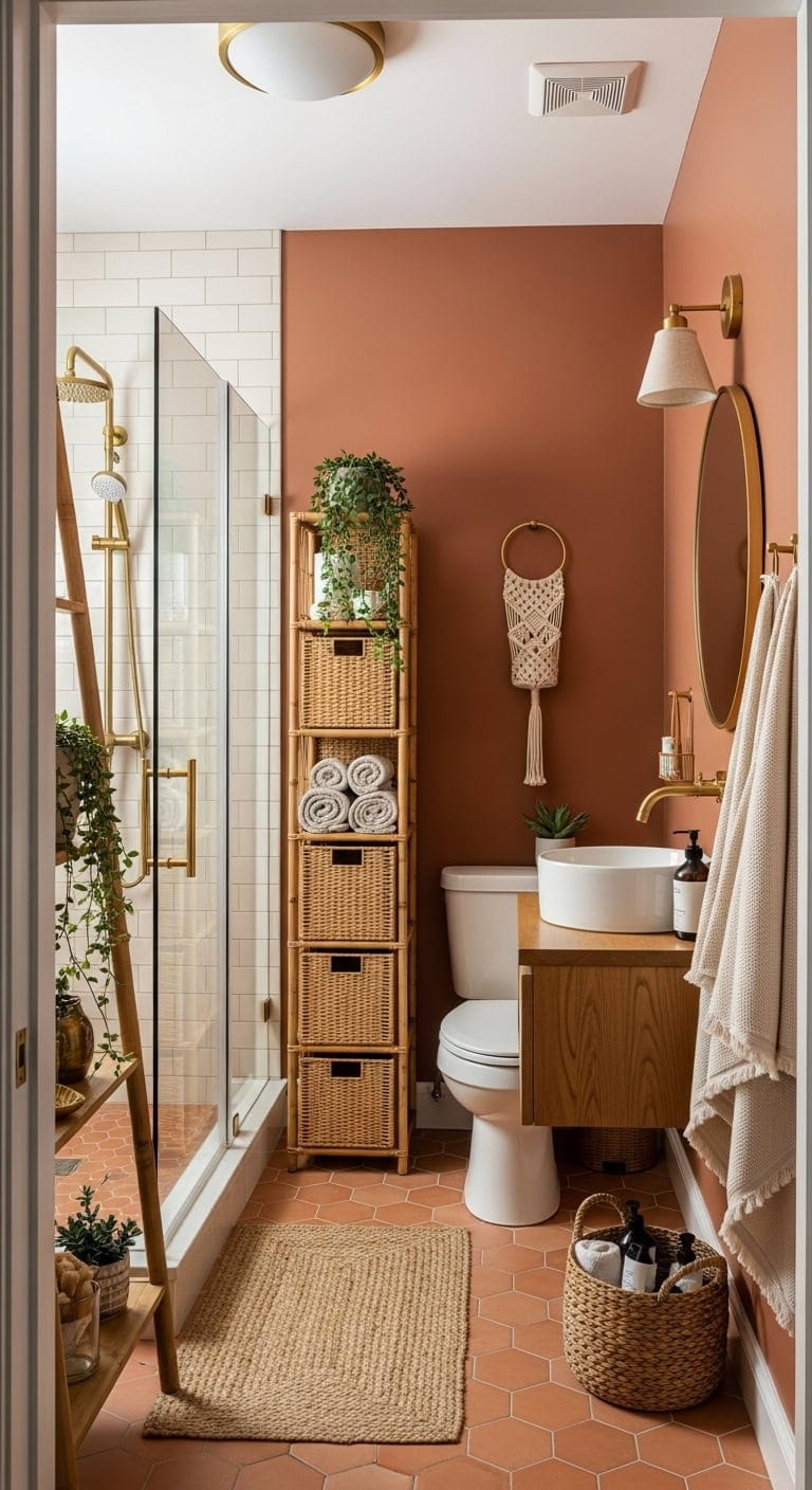 vertical bohemian eclectic small space storage