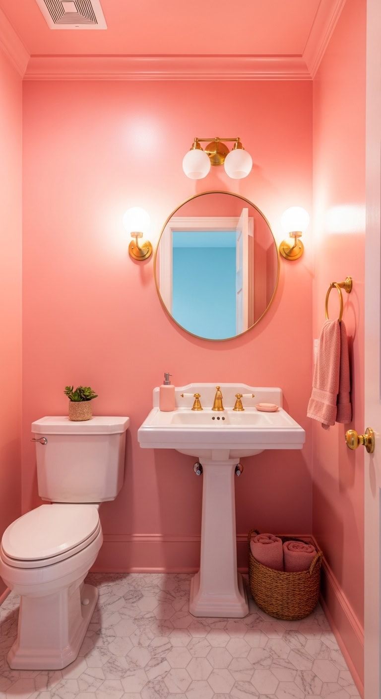 vibrant glamorous statement making powder room