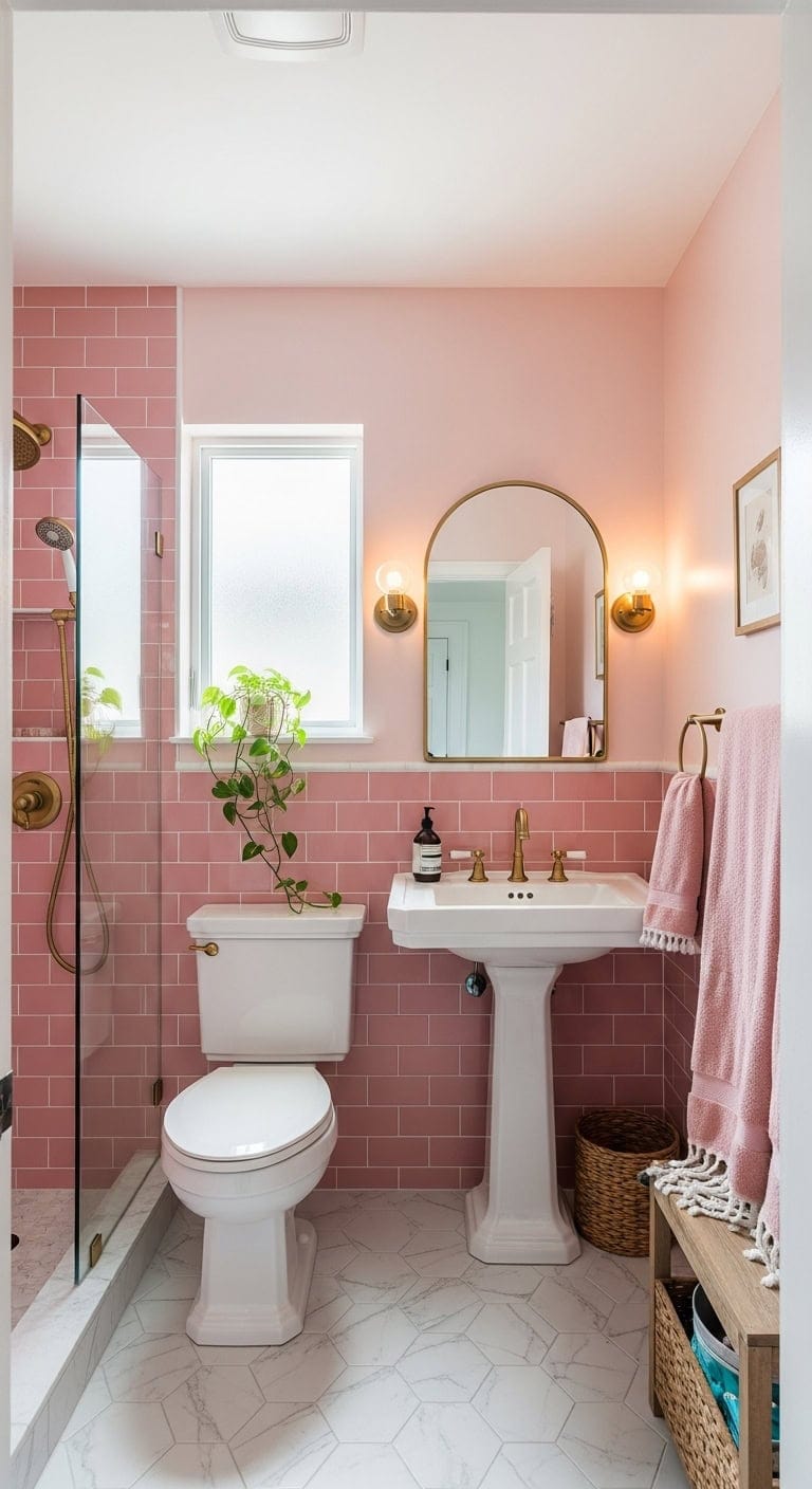 vintage charm blush subway tiles