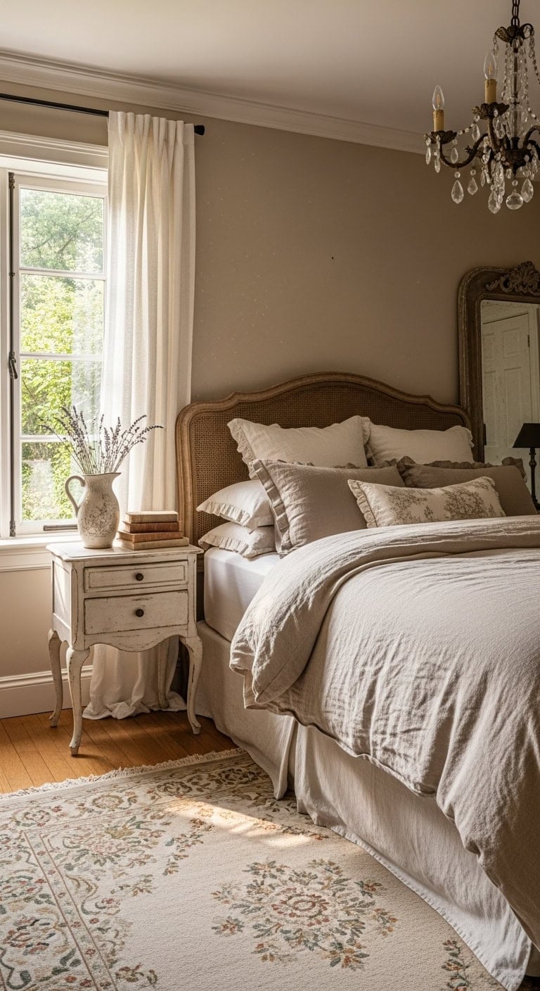 vintage cozy french country bedroom