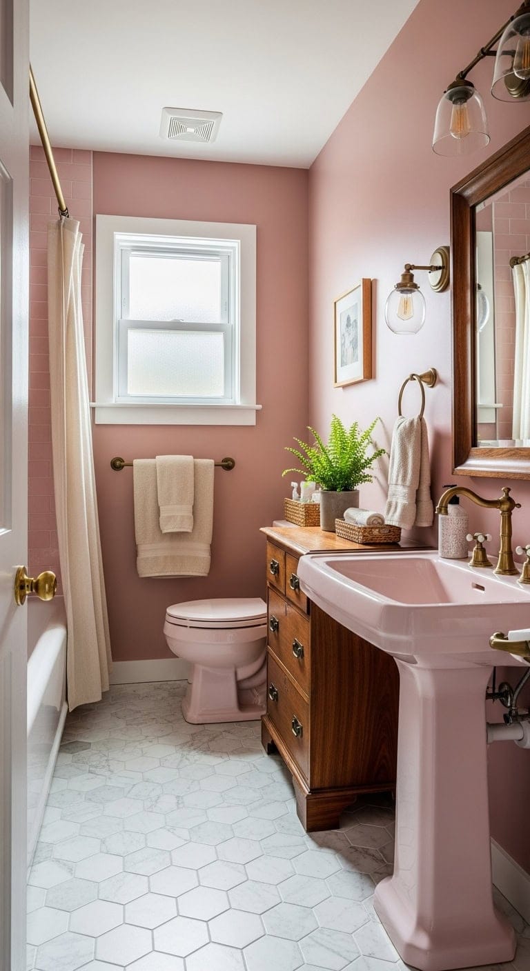 vintage pink antique brown harmony