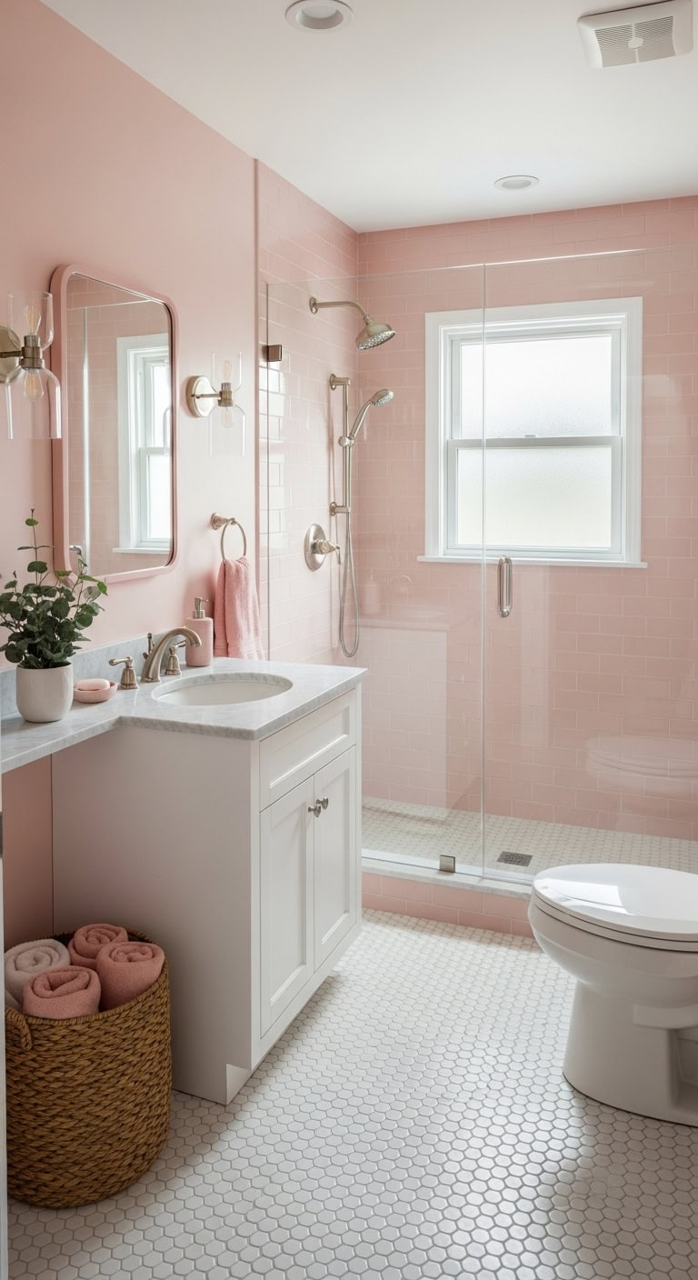 vintage pink bathroom sanctuary