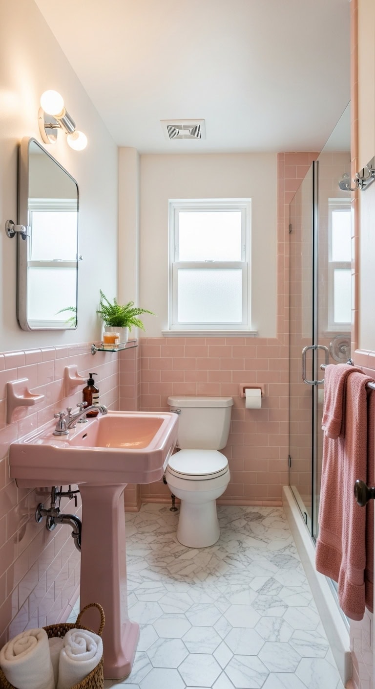 vintage pink charm modern chrome accents