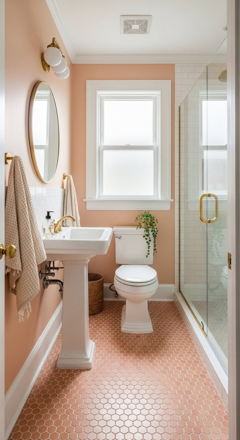 warm and inviting bathroom floor tiles