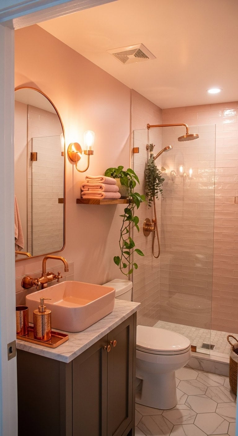 warm copper and blush romance
