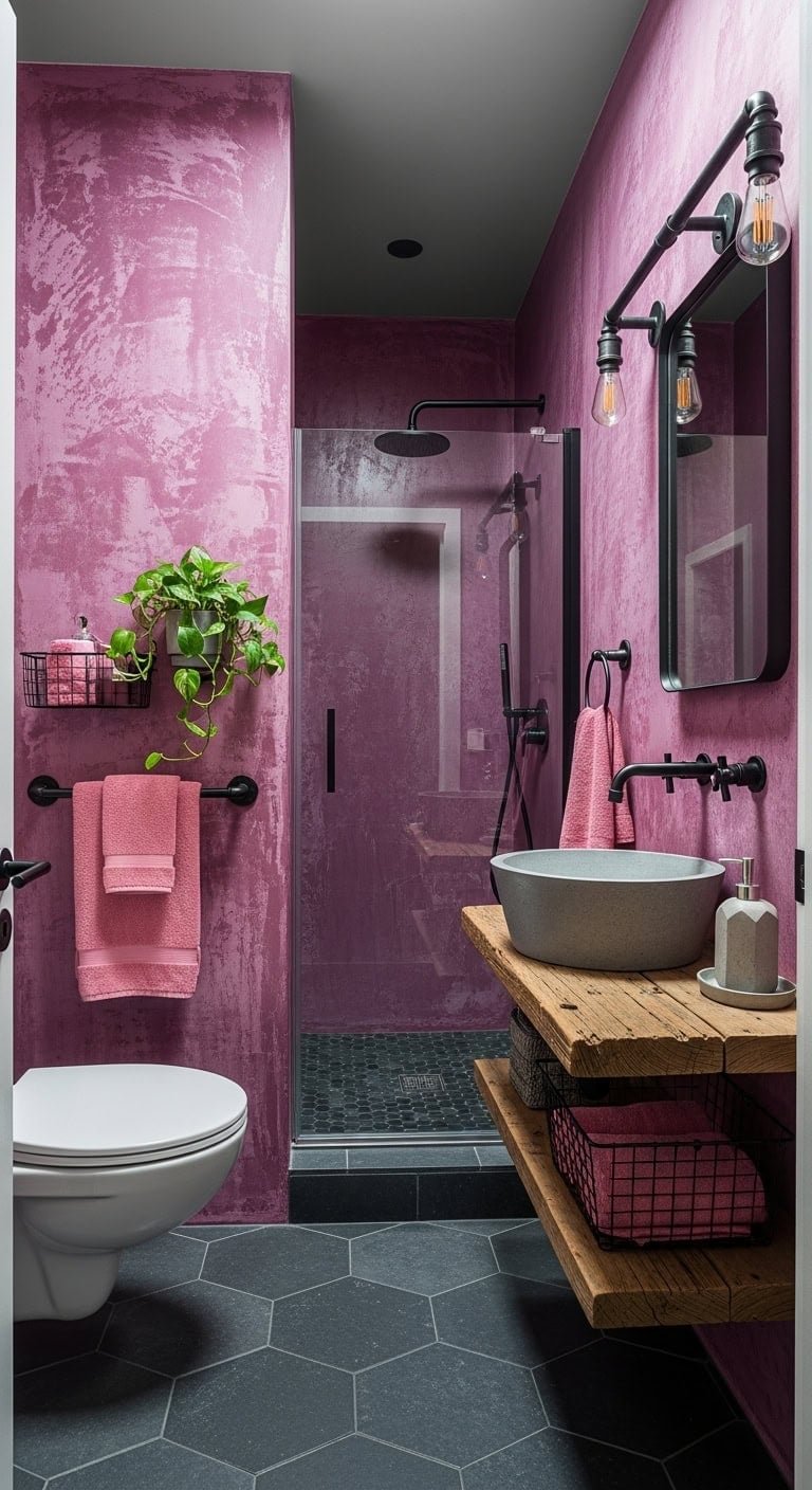 warm edgy industrial concrete design