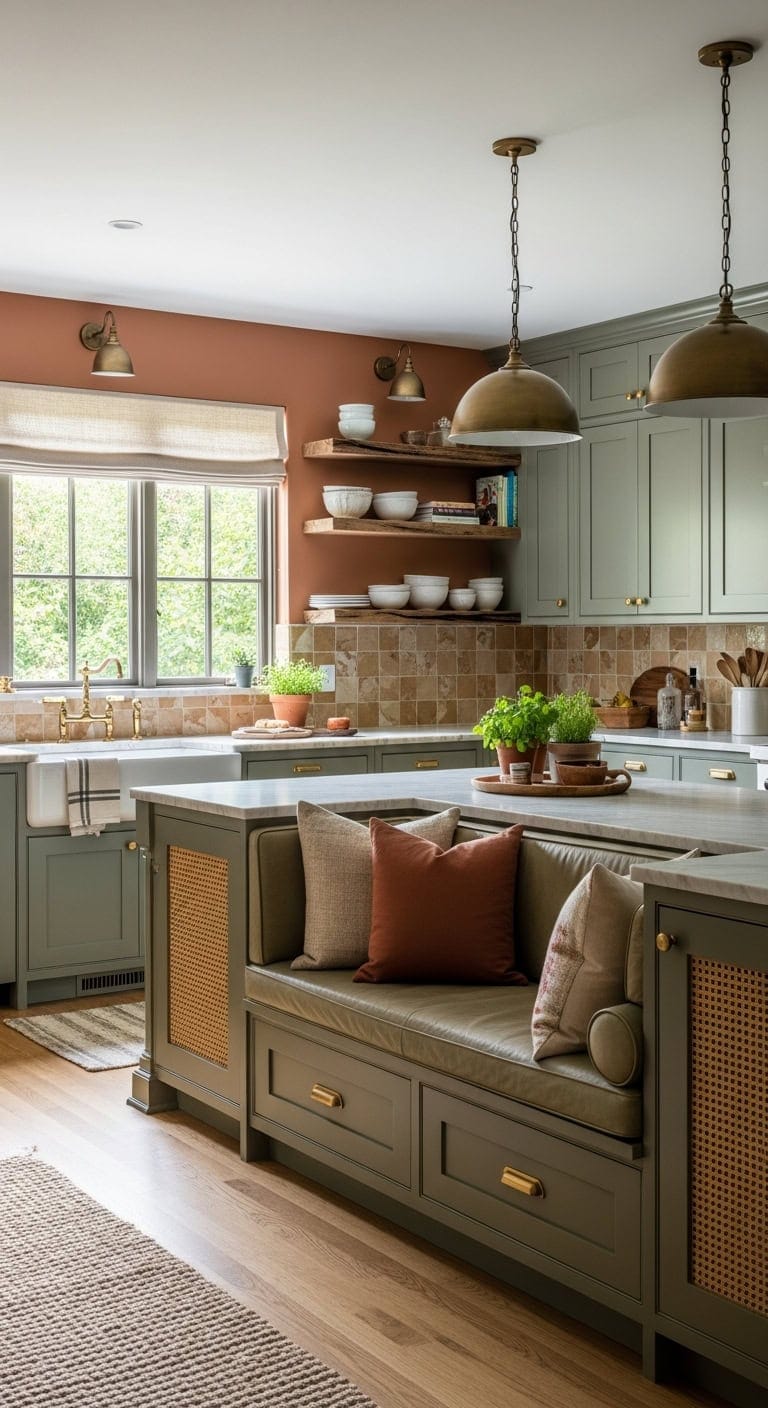 warm inviting casual island seating