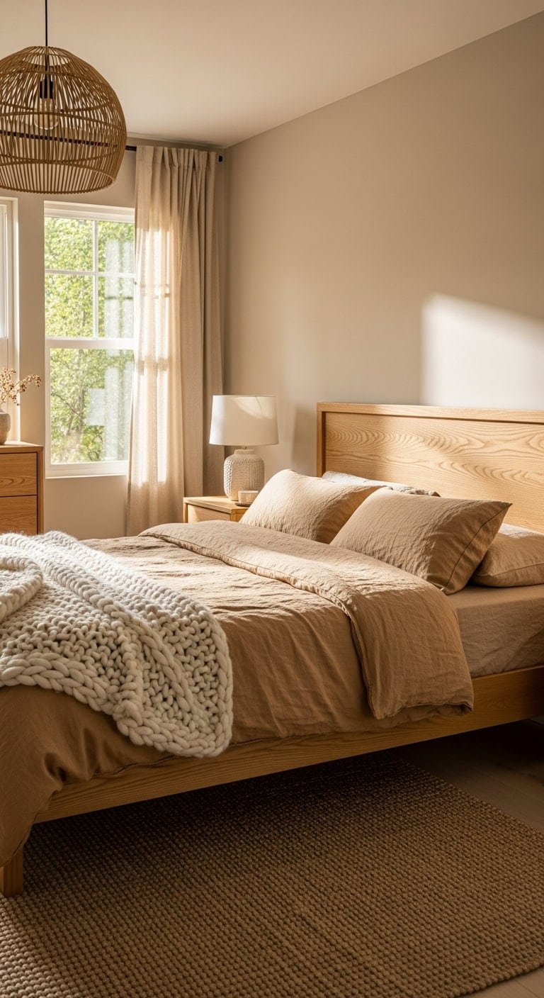 warm relaxed organic calming bedroom