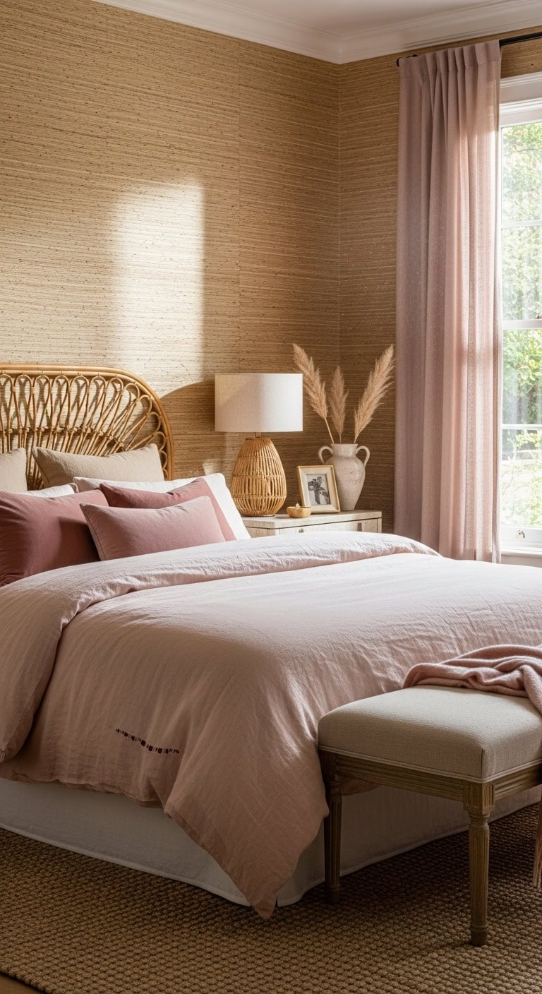 warm romantic textured bedroom sanctuary