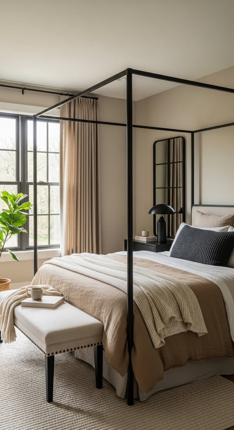 warm sophistication with dramatic contrast