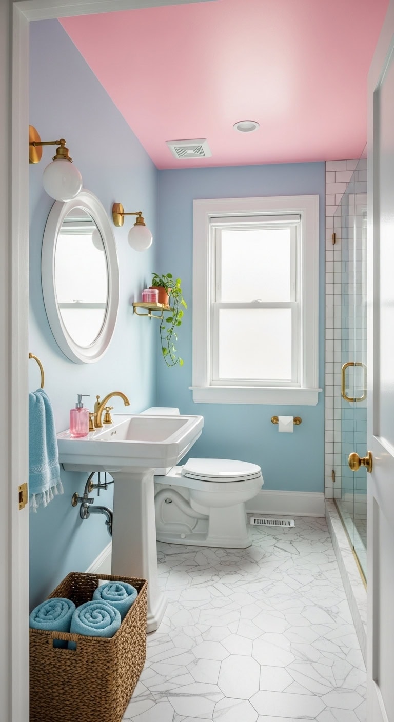 whimsical bubblegum bathroom retreat