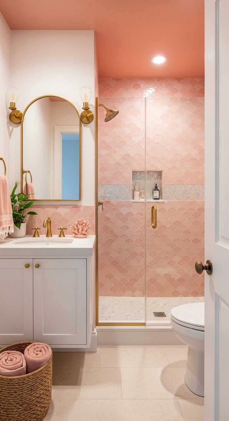 whimsical mermaid inspired bathroom design transformation
