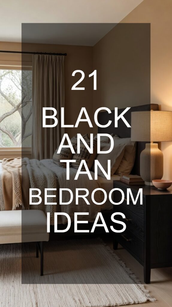 Curated visual reference: Picture Idea: 21 Black And Tan Bedroom Ideas That Feel Rich And