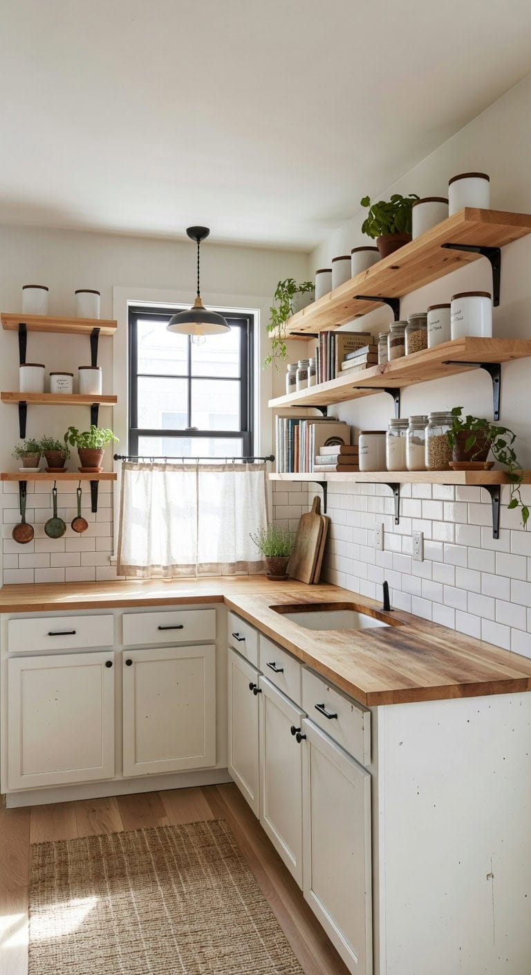 accessible open modern kitchen shelving
