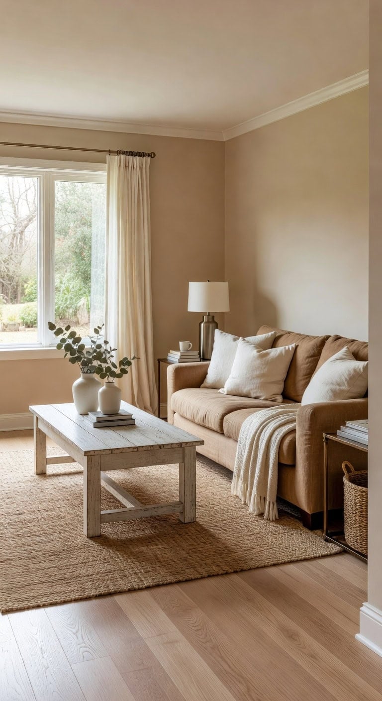 airy classic light filled living room