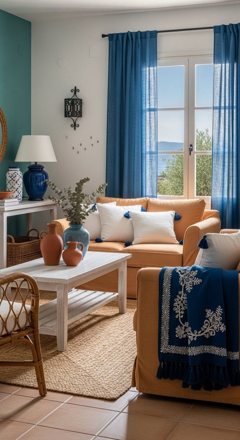 airy mediterranean embroidered linen charm