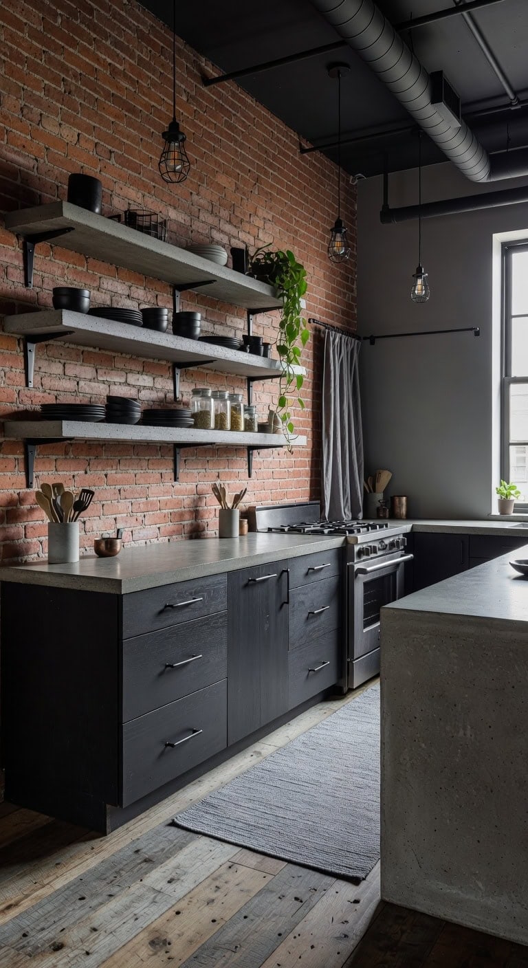 authentic industrial loft kitchen aesthetic