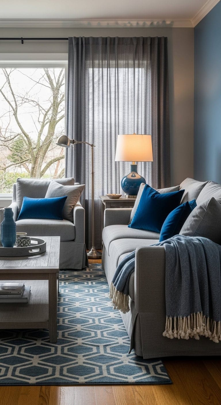 balancing blue and gray effortlessly