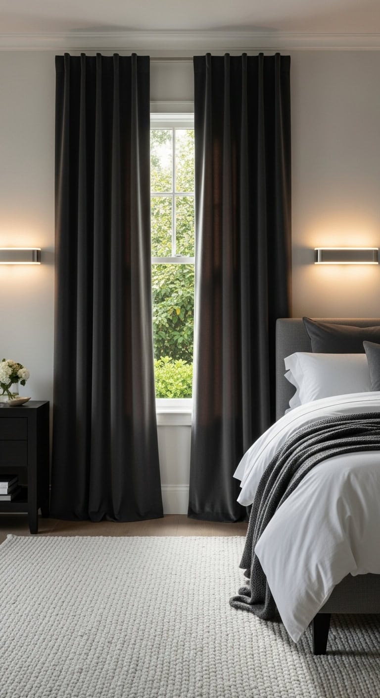 bedroom blackout curtain design ideas