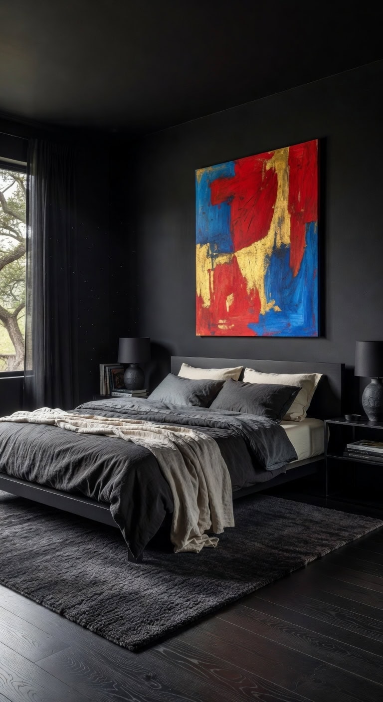 bold artful black retreat