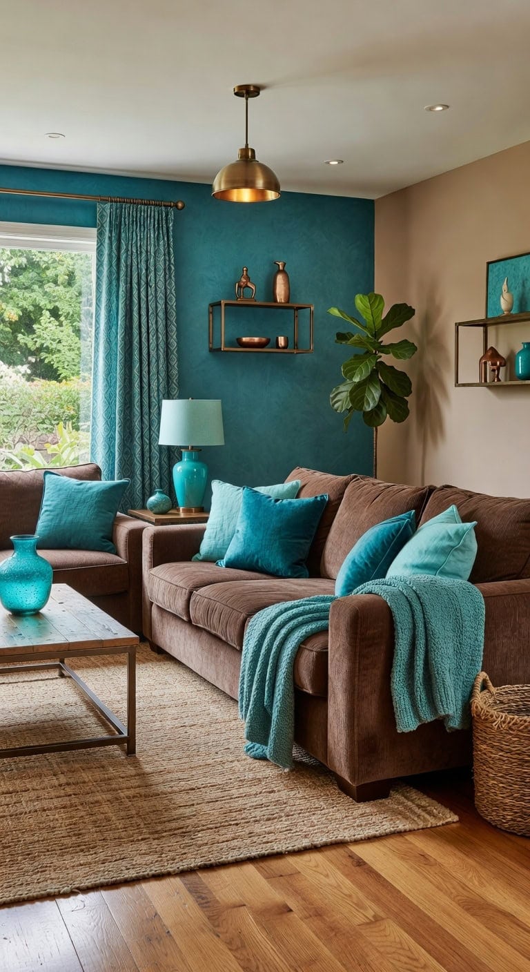 bold teal turquoise color accents