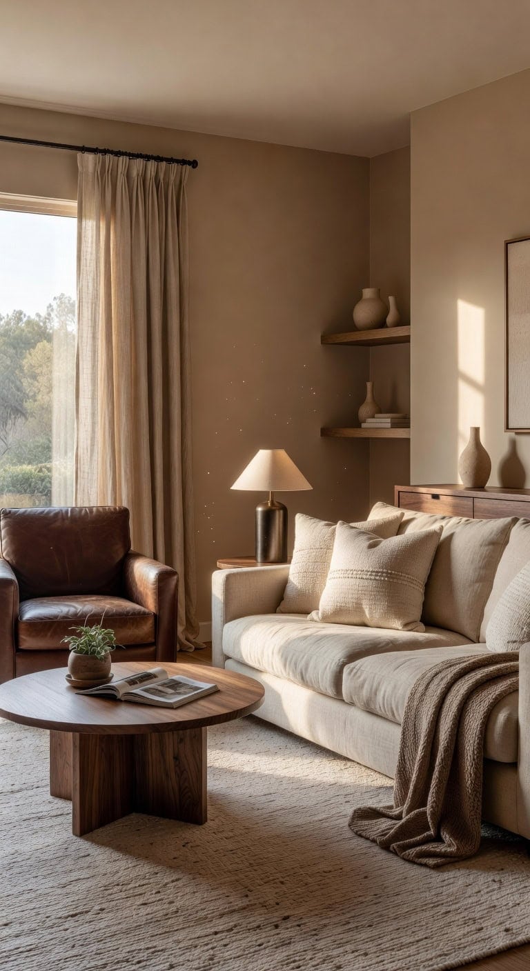 calm simple textured harmonious living spaces