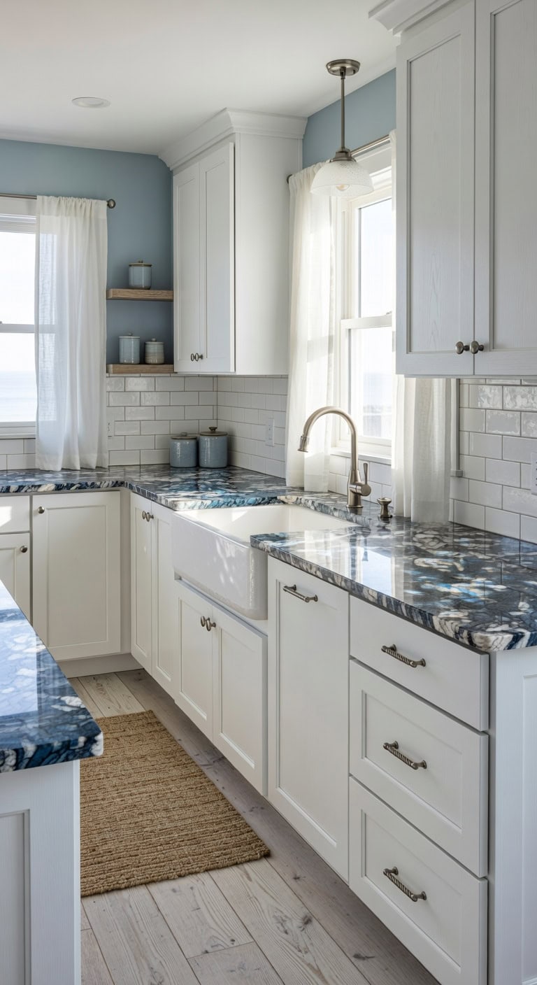 calming coastal kitchen transformation inspiration