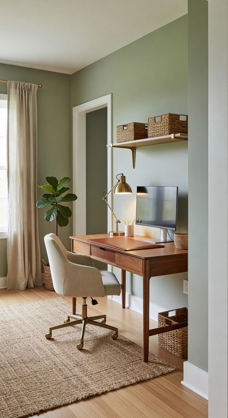 calming focused productive home office design