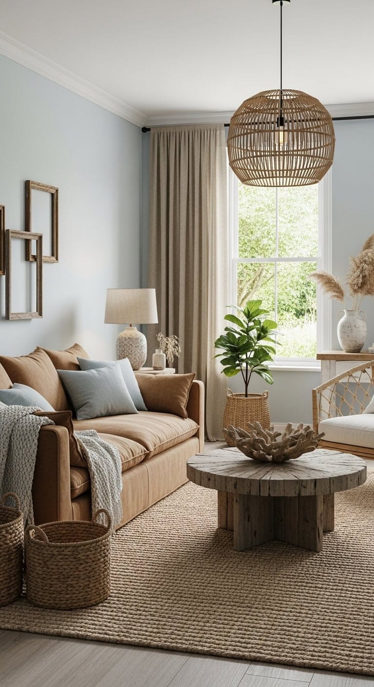 calming natural textured living room